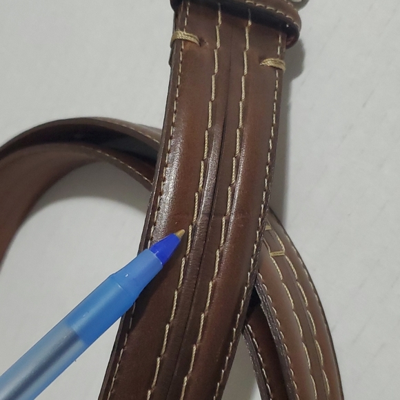 Men's Brown Belt Silver Tone Buckle sz 40 - Picture 7 of 10